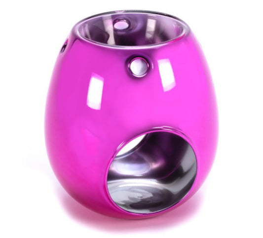 ELECTROPLATED PINK GLASS WAX MELTER